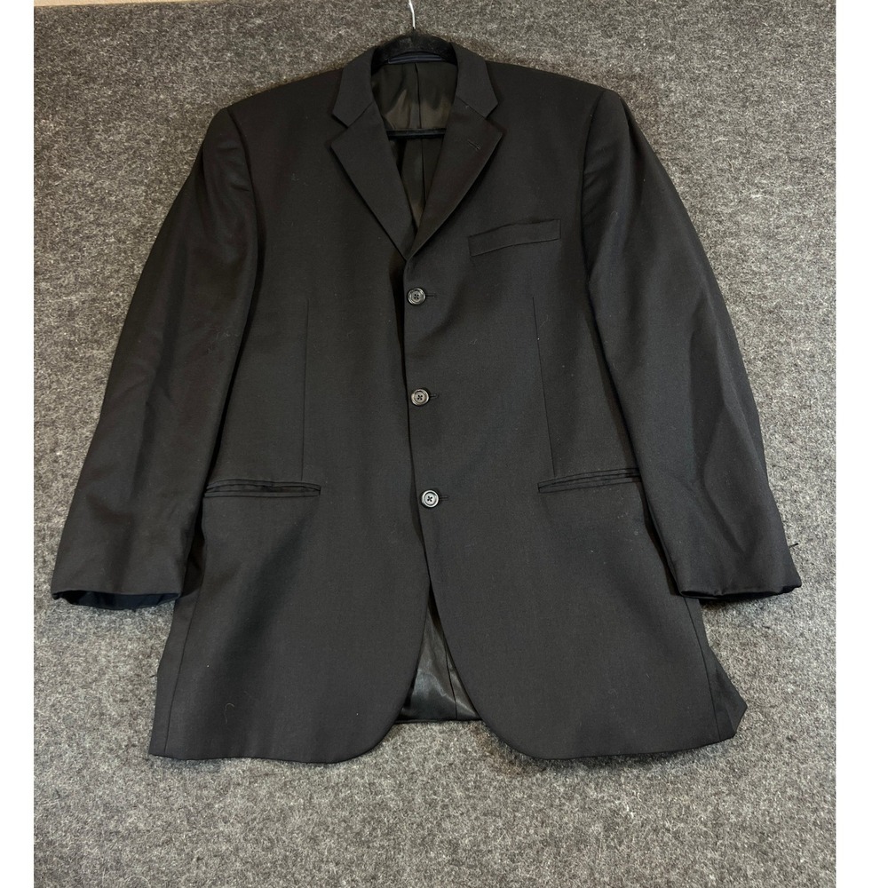 Burberry London Mens 42R Black Wool 3-Button Blazer Sport Coat Vintage Y2K